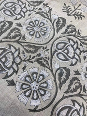 Heavy linen fabric designer Indian hand block print heavy fabric pillowcases thick linen upholstery block printing art table cover,Curtains - Rohiyaan